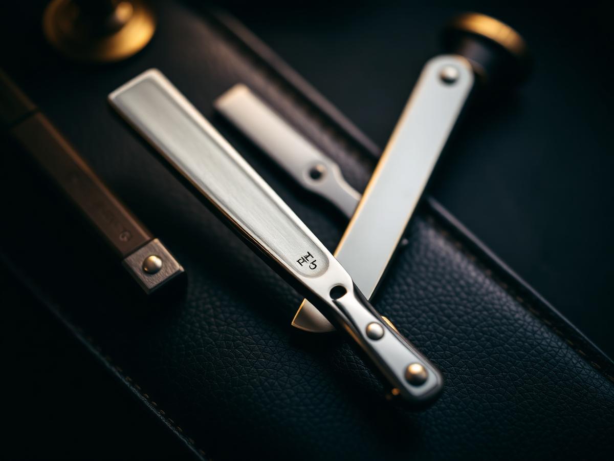 Premium straight razor and barber tools